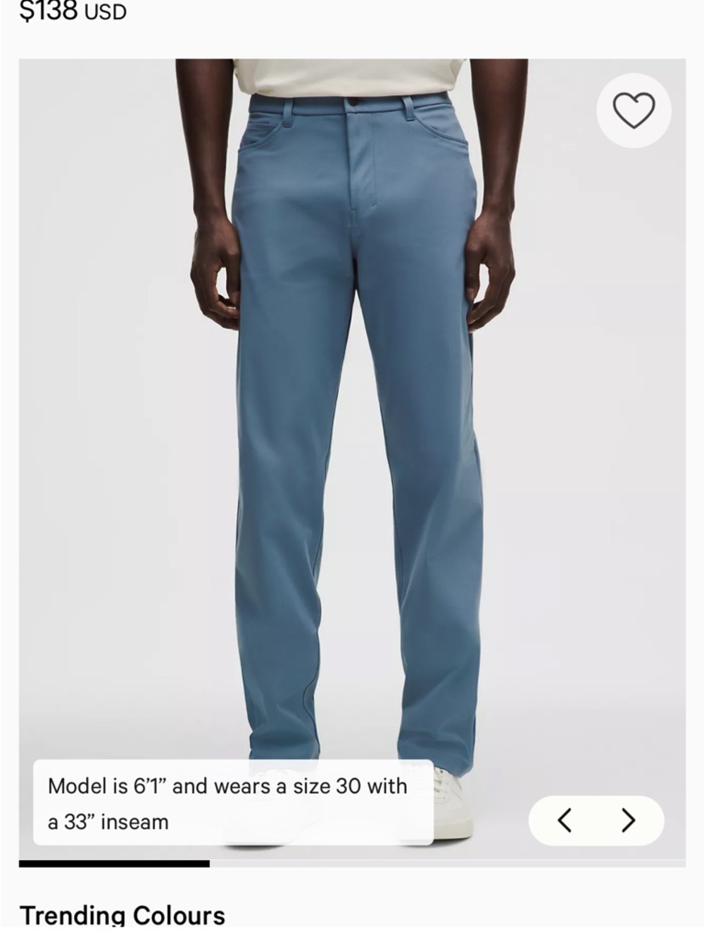 Lululemon ABC Classic Fit 5 Pocket Pant Size 32